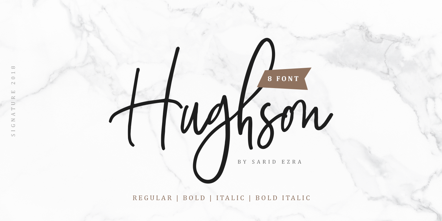 Beispiel einer Hughson Bold Italic-Schriftart